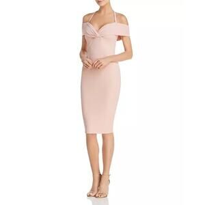 Nookie Athena Off Shoulder Midi Dress in Blush NWT Women's Large